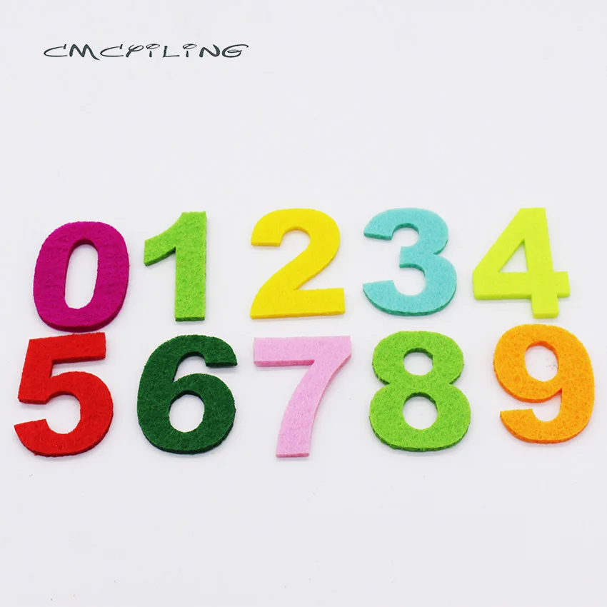 

CMCYILING 10pcs/lot Mix Color Number 0-9 Felt Cloth Material For Sewing Scrapbooking Handwork Home Decoration Felt Craft Pack