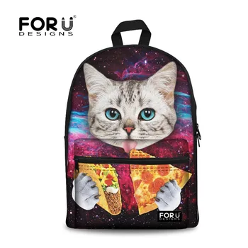 

Canvas Women Galaxy Star Universe Print Backpacks Cute Animal Cat Children Girls School Bagpacks Kids Rucksack Mochila Escolar