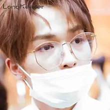 LongKeeper нерегулярные анти-синие легкие очки Мужские Женские Ретро Металлические прозрачный объектив рамка эффектные очки аксессуары