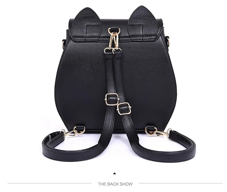 Для девочек бренд Sac A Dos Femme Сейлор Мун черного цвета из искусственной кожи рюкзак Для женщин плеча