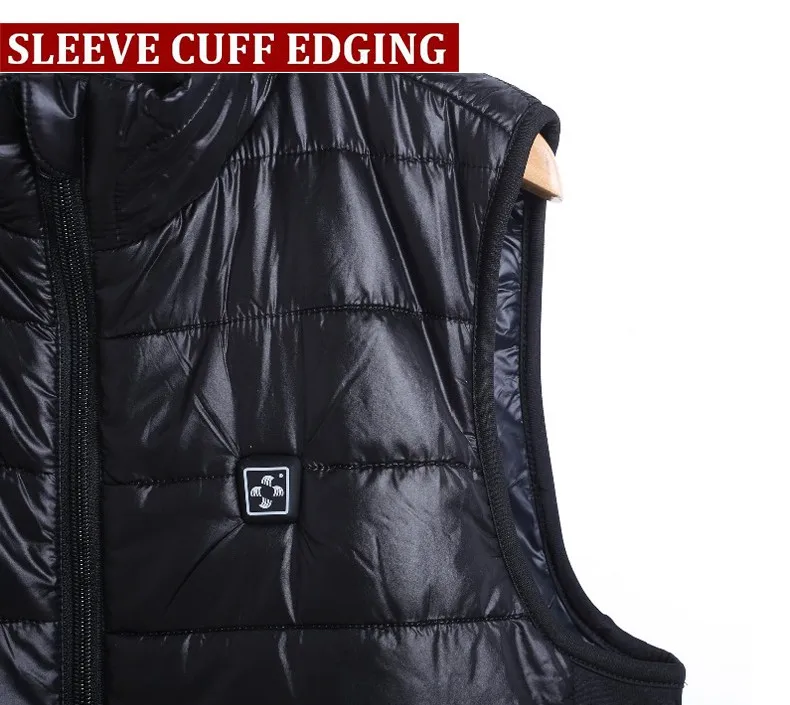 7.4V 4200mAh Electric Heated Vest Men Soft Shell Waterproof Windproof Winter Ski Snow Sportswear Thermal Warm Veste Mens Black NECK BACK HEATED VEST