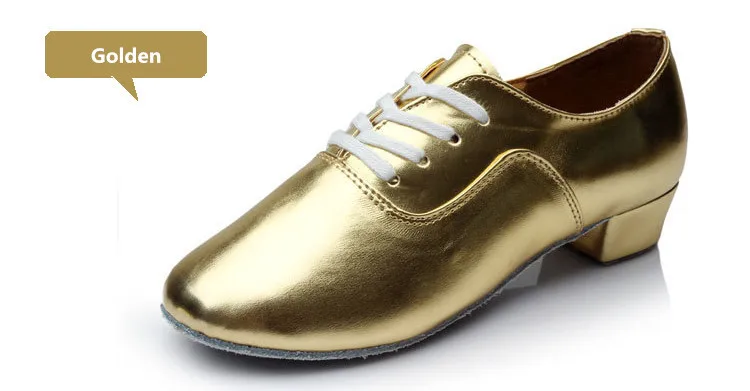 702 EU29-45 золотого, серебряного цвета черный, белый цвет PU Сальса Танго Обувь для танцев Туфли для латинских танцев Дети Мальчик Для мужчин
