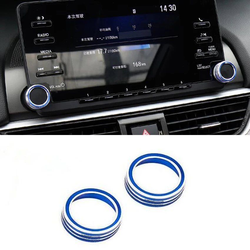 Ajuste para Honda Accord 10th 2018 coche GPS navegación interruptor perilla decoración anillo coche ajuste estilismo Interior piezas de coche Ajuste para Honda Accord 10th 2018 coche GPS navegación interruptor perilla decoración anillo coche ajuste estilismo Interior piezas de coche