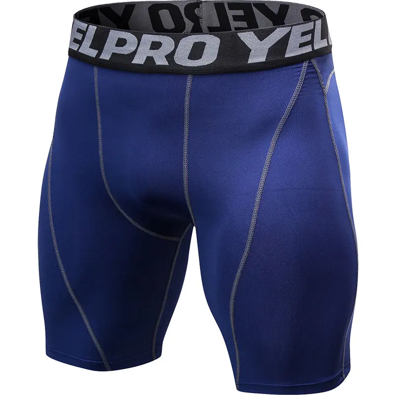 navy blue Новое поступление, быстросохнущие спортивные Леггинсы, шорты для кроссфита, спортивного зала, футбольное нижнее белье, компрессионные колготки для бега - Цвет: navy blue