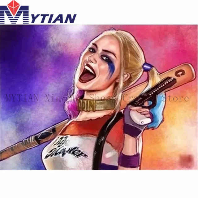 

5D Diamond Painting Art Kit Harley Quinn Marvel Deathsquad Diamond Embroidery Cross Stitch DIY Rhinestone Mosaic Home Decoration