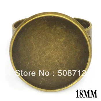 

free shipping!!!!! DIY Ring Findings ---- Adjustable Bronze Color Insize 18mm Ring Settings ,RIng base