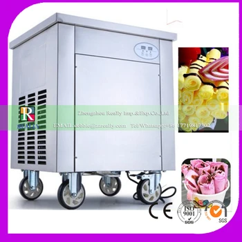 

Single round pan touch display screen 110v/220v fry ice cream machine in snack machines