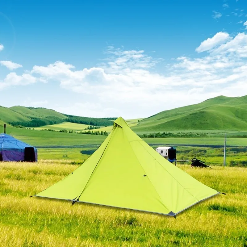 

Ultralight Single Person Camping Mesh Tent Dual Layer Waterproof Outdoor Tent One Room One Hall 4 Season Tent for Beach Travel