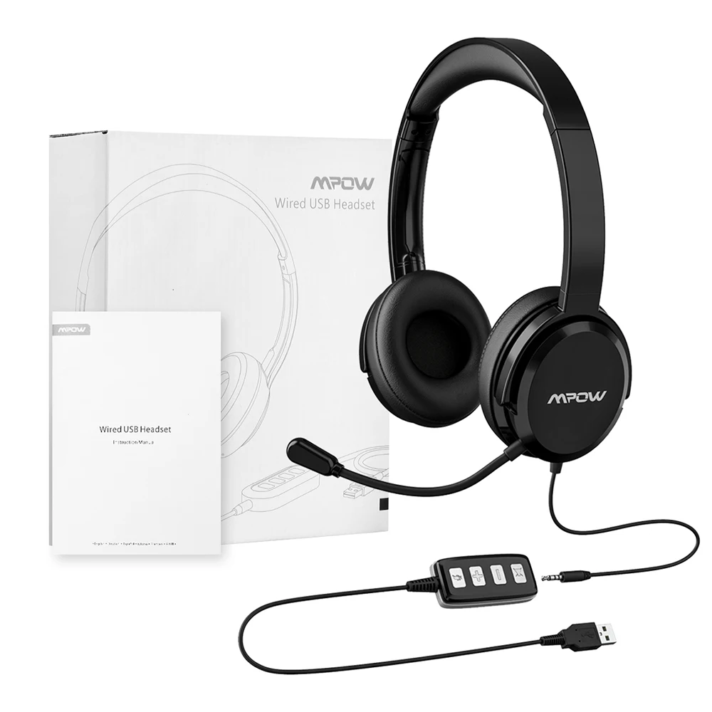 Оригинальная гарнитура Mpow HC2 3 5 мм проводные наушники с USB разъемом микрофоном