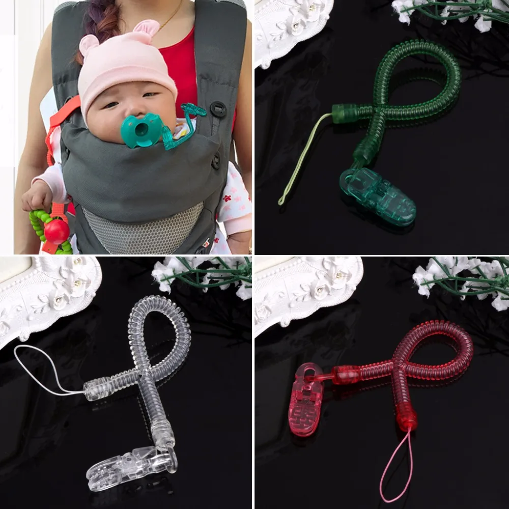 OOTDTY Baby Kids Boy Girl Chain Clip Holders Dummy Pacifier Soother Nipple Leash Strap