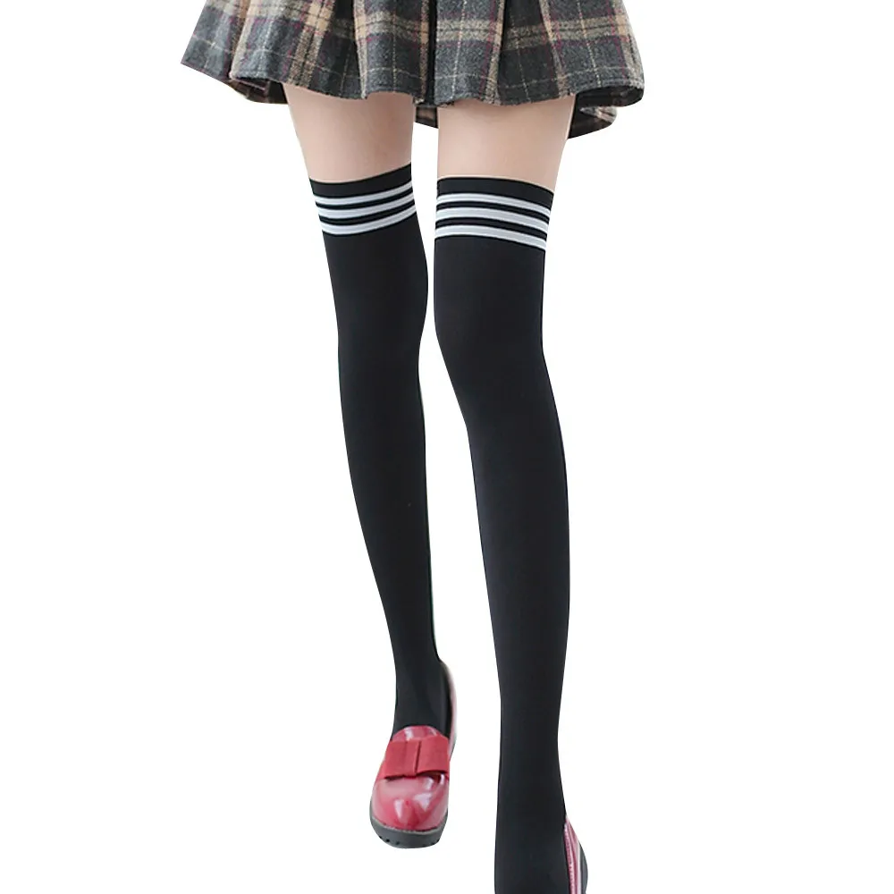 College Wind Women Fashion Thigh High Socks