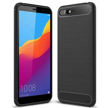 

30pcs/lot Carbon Fiber Brushed Case For Huawei Y6 2018 Honor 7A 2GB 32GB Without Fingerprint Hole Flexiable Stripe Rubber Cover