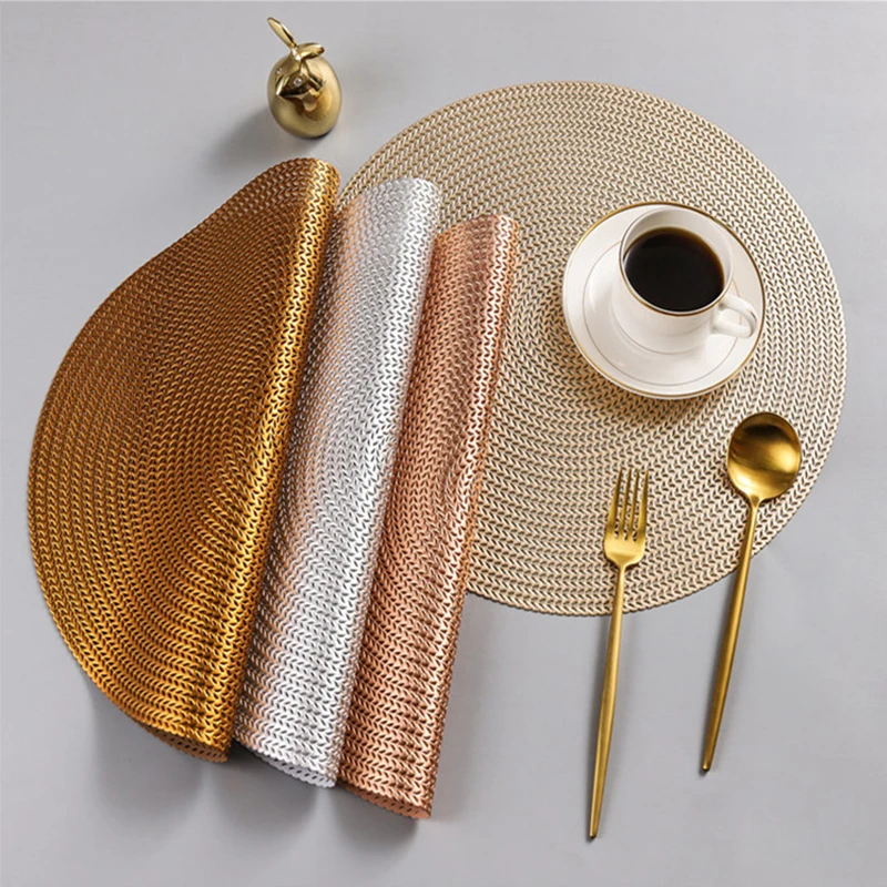 

Hotel Restaurant Round PVC Placemat Nordic Anti-scalding Insulation Table Mat Steak Pad