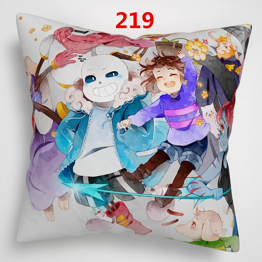 219 Suef Аниме Манга Undertale аниме двусторонний чехол для подушки 16x16 дюймов 40x40 см - Цвет: 219