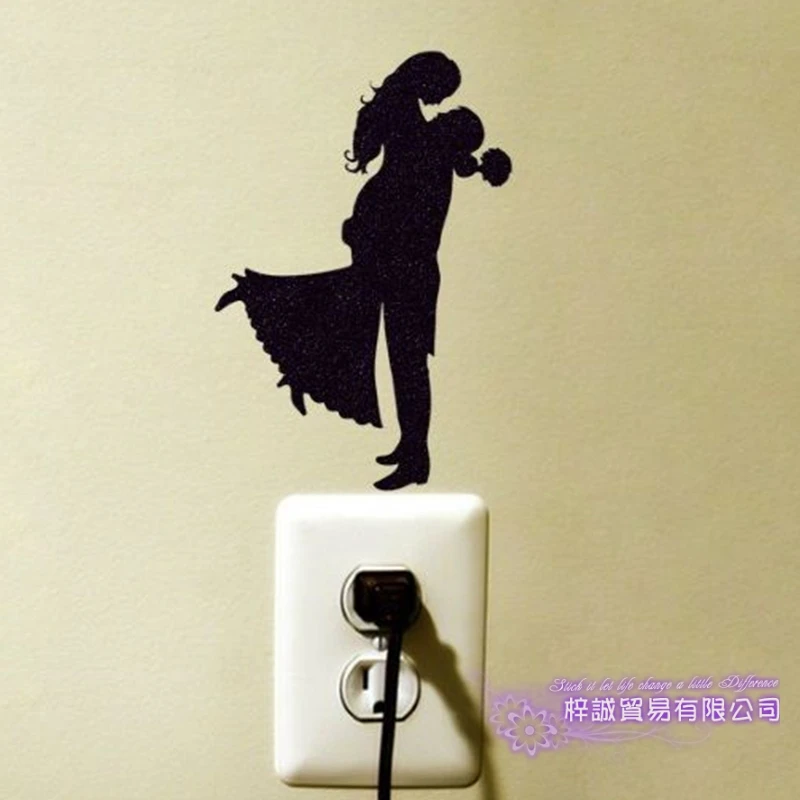 Dctal Lovers Switch Couples Funny Sex Girl Sticker Power Decal Posters Vinyl Wall Decals Parede Decor Mural