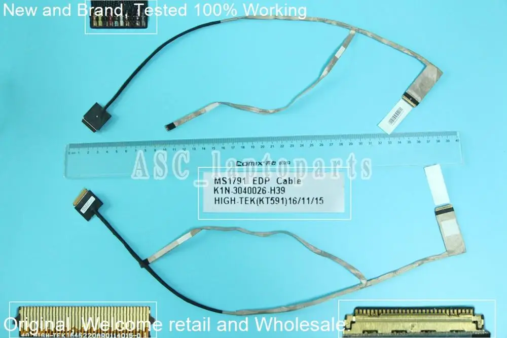 New Original LCD LED Video Flex Cable For MSI GE72 PE70 GT72S MSI1791 30Pin EDP Laptop Screen Display K1N-3040026-H39 | Компьютеры и
