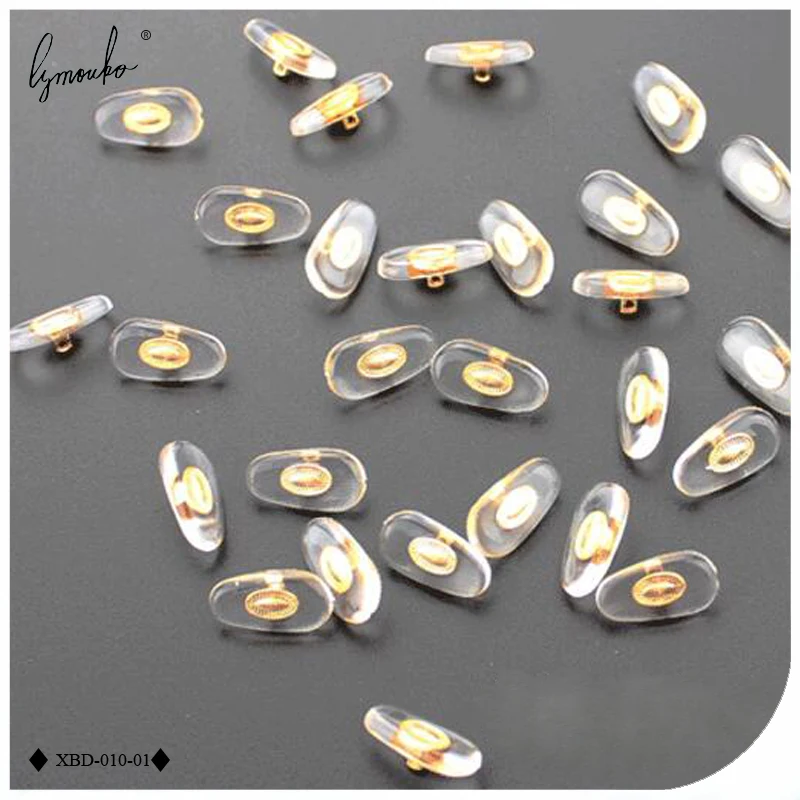 Lymouko 10 Pairs/Lot PVC Glasses Anti Slip Aluminum Conductor Insert Nose Pads Comfortable Silicone Silver Golden Nose Pad