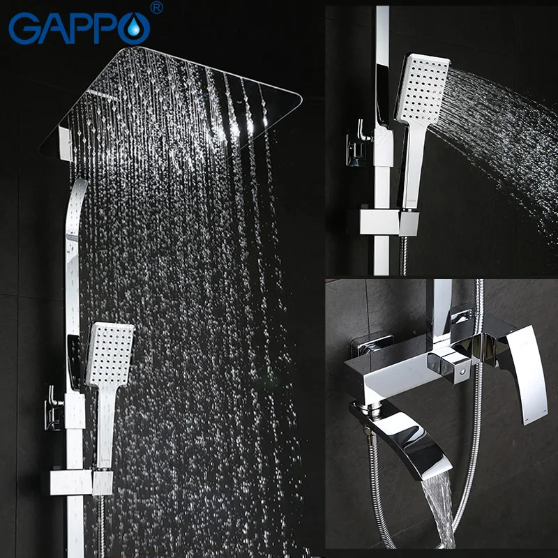 GAPPO صنبور حوض استحمام الحائط الحمام دش صنبور مجموعة حمام دش حمام خلاط الصنابير شلال الفولاذ دش رئيس دش GAPPO صنبور حوض استحمام الحائط الحمام دش صنبور مجموعة حمام دش حمام خلاط الصنابير شلال الفولاذ دش رئيس دش