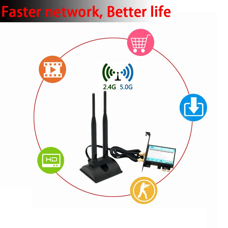 Wifi адаптер M.2 NGFF Wi-Fi сетевой карты беспроводной приемник pci-express X1 интерфейс с ac 9260 карточки Dual Band антенны DIY