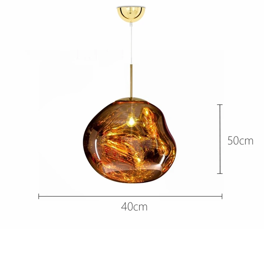 Modern LED Chandeliers Lights& Lighting Light Fixture Loft Chandelier Bedroom Melt Lava Ball LED Hanging Lamp Kitchen Fixtures - Цвет абажура: Golden 40CM