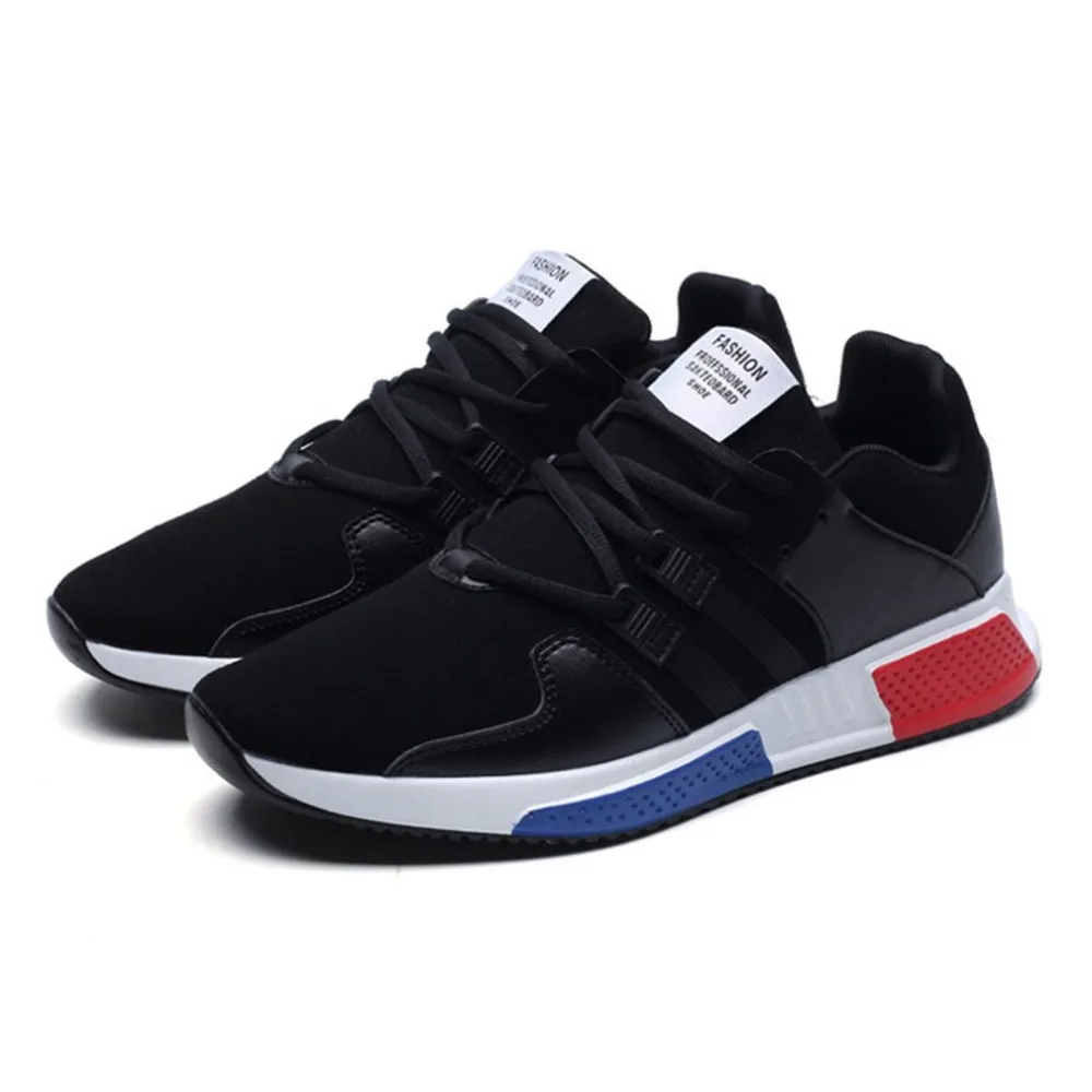 

New Style Running Shoes PU Leather Upper Lace-up Sports Shoes Breathable Slip-resistant Shoes For Men Drop Shipping
