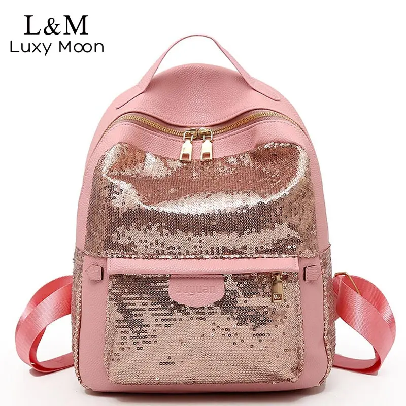 

Luxy moon Glitter Backpack Women Sequins Backpacks Teenage Girls Rucksack Fashion Female Black School Sequin Bag mochila XA387H