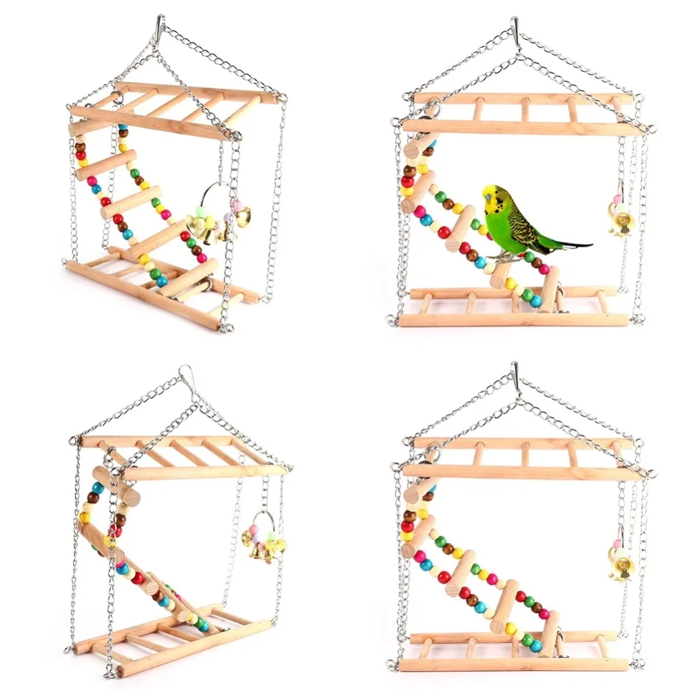 Игрушка попугай птица деревянная игрушка лестница подвеска мост качели двойная платформа товары для домашних животных