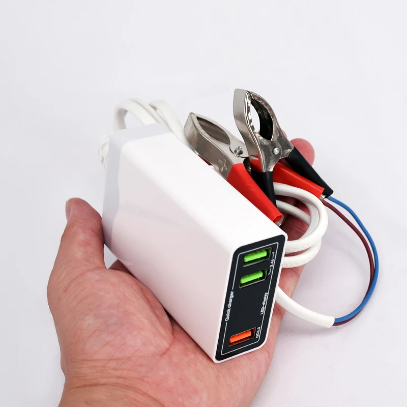 12 В 24 5 USB быстрая зарядка 6 А QC3.0 3 порта с отображением напряжения и тока Зарядка