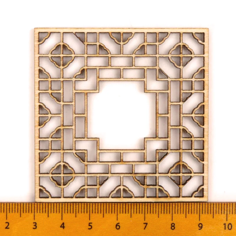 Китайский стиль Ретро рамка деревянный узор Круглый квадратный Скрапбукинг Ремесло ручной работы аксессуары для шитья домашний декор DIY 64 мм MZ262