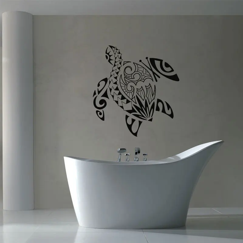 Wall Vinyl Sticker Decals Mural Room Design Pattern Art Bedroom Turtle Sea Ocean Water Deep Bathroom Beautiful Y-38