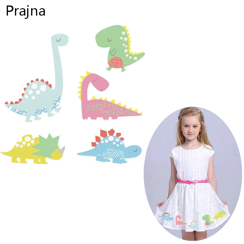 

Prajna Dinosaur Tortoise Iron on Transfers For T Shirt Kids Clothes Hot Thermal Vinyl Heat Transfer Stickers DIY Cartoon Patches