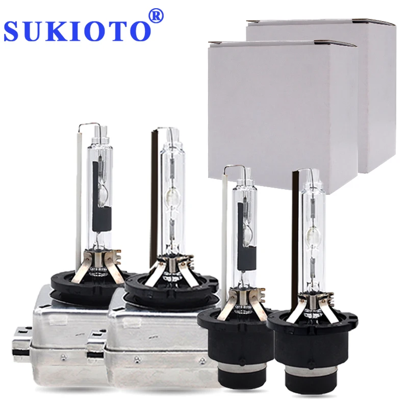 SUKIOTO 35W 55W HID Xenon Bulb D1S 5000K D2S 6000K D3S 4300K D4S 8000K D2R D4R D1R D2S D1S bixenon Projector Lamp Car Hedlights
