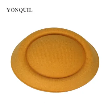 

gold&Dark yellow 16cm fascinator millinery hair accessories pillbox fascinator bases mini top hats for occasion wedding headwear