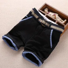 Повседневные Шорты для мальчиков, коллекция года, фирменный дизайн, Летняя короткая детская одежда, штаны+ ремень, комплект из 2 предметов, детские шорты для малышей