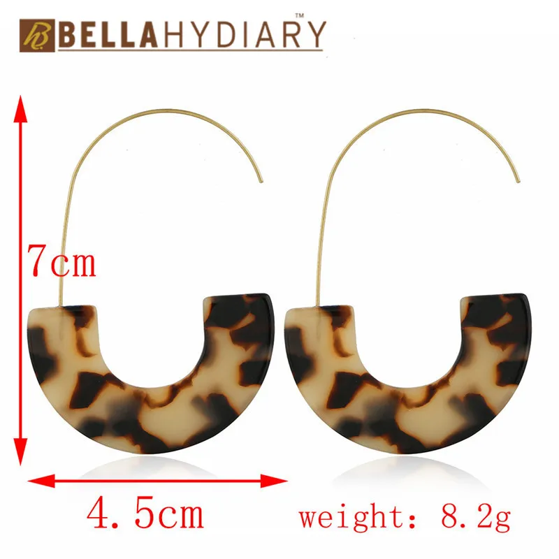 Bohemian Female Leopard Print Acrylic Earrings CC Hook Big Long Drop Earrings For Women Jewelry Pendientes Mujer Moda 2019 (9)