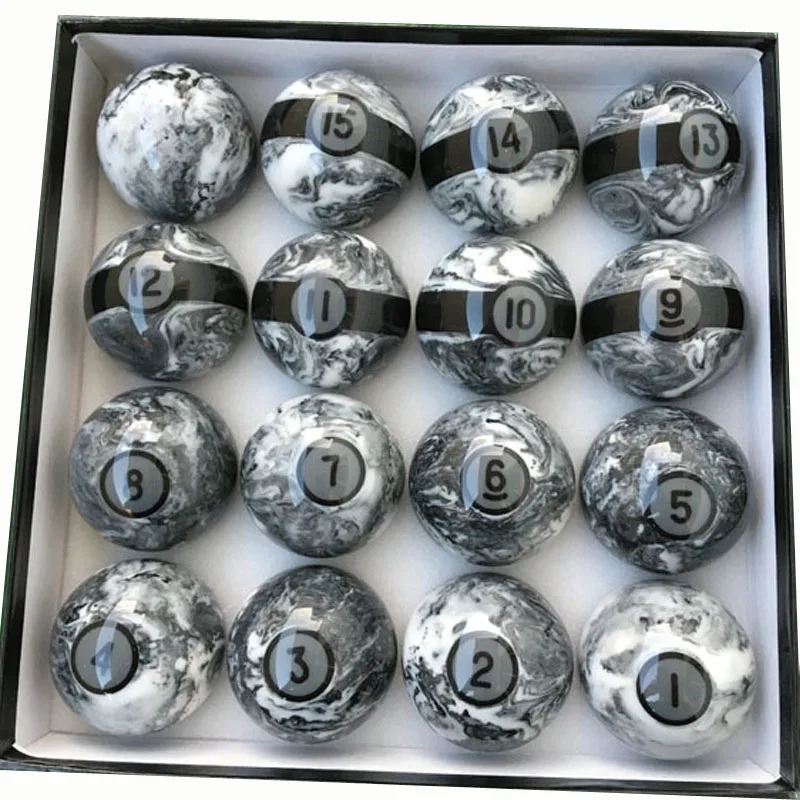 Latest 57.25mm Marple+resin Billiard Pool Balls 16pcs complete set of Balls High quality Billiard accessories China