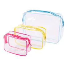 Transparent Waterproof Swimming Bags Sports Travel Bathing Storage Bag Zipper Clear PVC Organizer Phone Pocket
