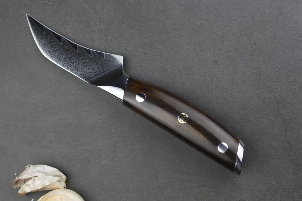 3,5 дюймов дамасский стальной нож для очистки овощей маленькие кухонные ножи фруктовый картофель с ручкой из палисандра Новинка