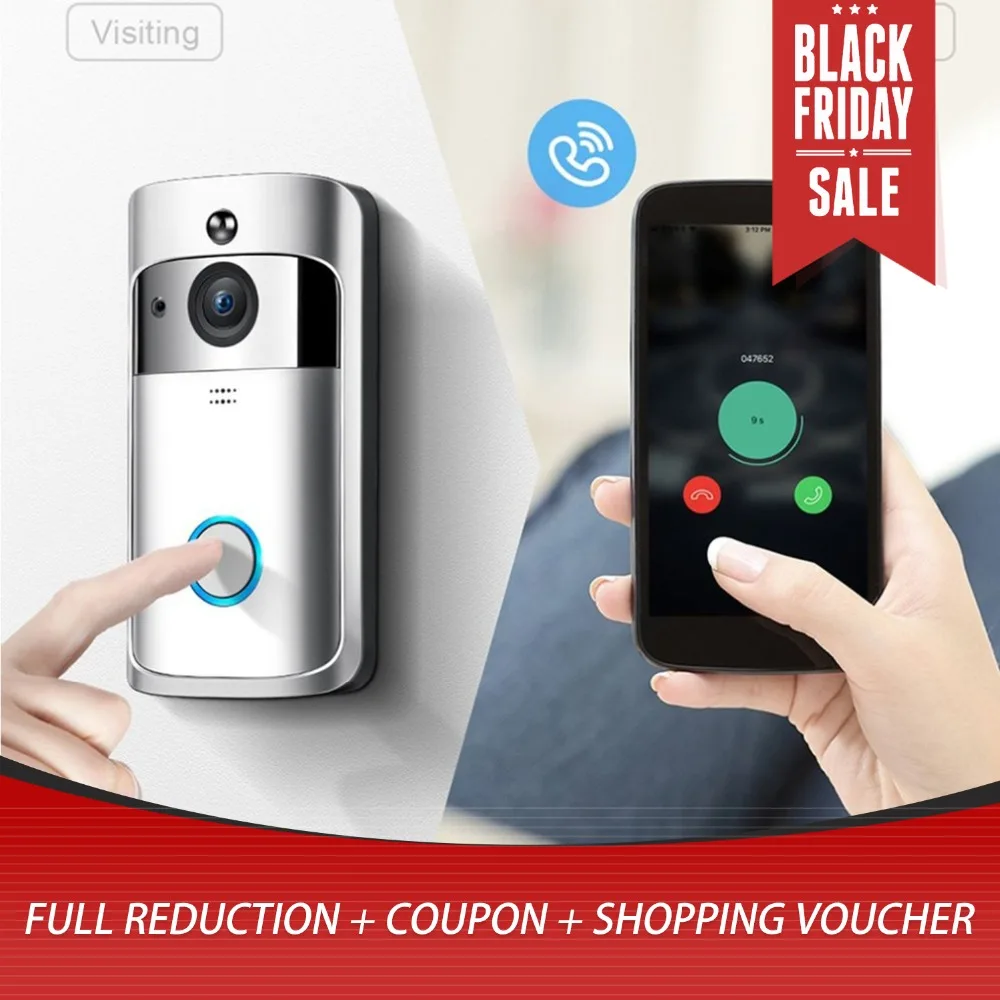 

M3 Night Vision WIFI Smart Video Doorbell Wireless Portable Home Door Bell Cordless Phone Intercom Smart Home Parts