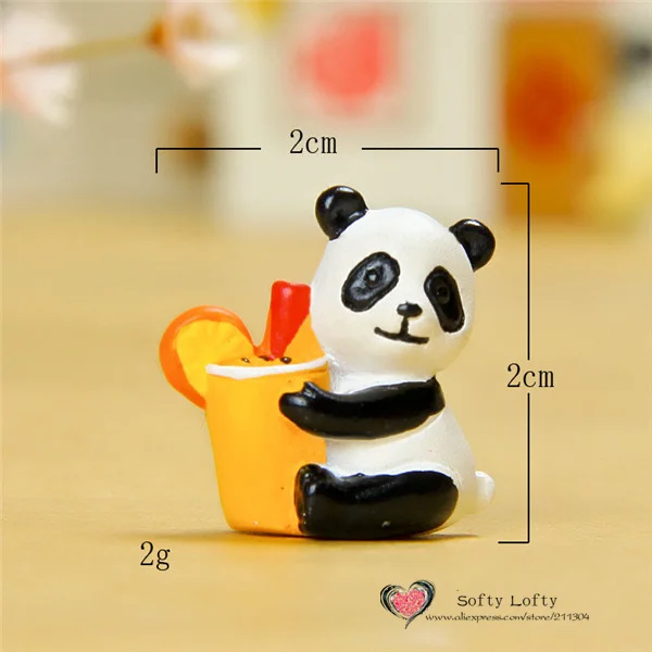 Cute Panda Mini figures pvc toys 6pcs - Orange Juice