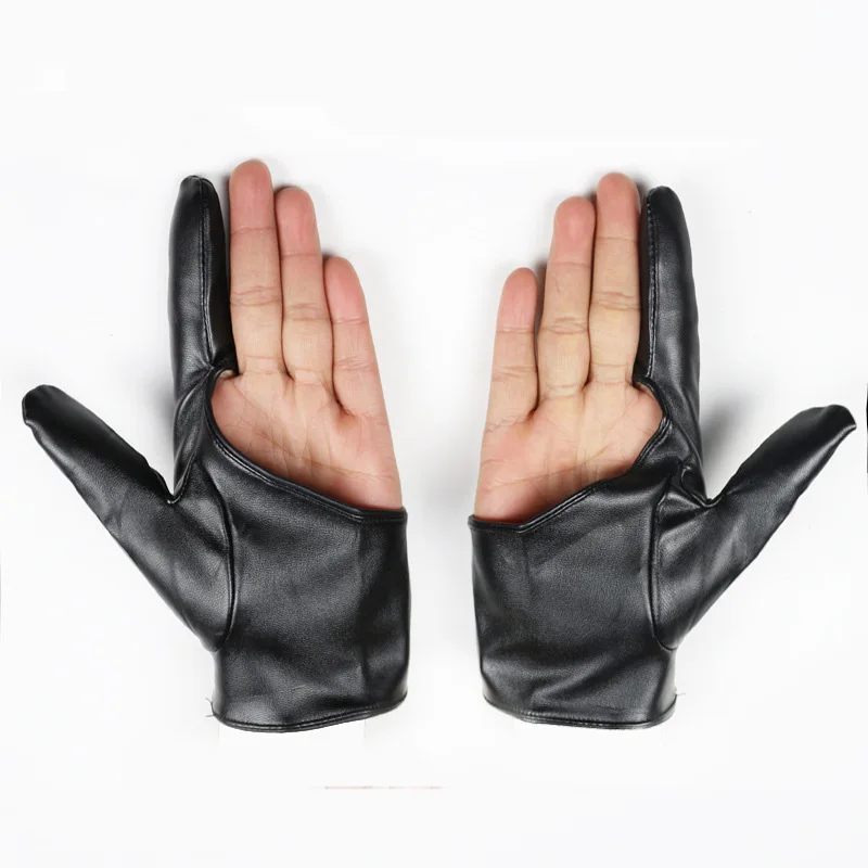 Fashion Female Three Fingers Exposed Thin Breathable PU Leather Punk Hip-hop Dance Glove Women Nightclub Show KTV Sing Glove A73 mens winter mittens Gloves & Mittens