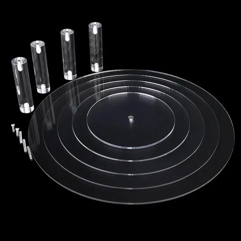 5 слоев Круглый акриловый торт дисплей для кексов подставка, лоток для дня рождения/юбилея/свадьбы(прозрачный