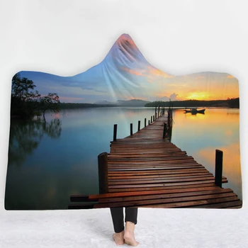 

Trestle bridge blanket with hat keep Warm soft comfortable new Blanket best selling river bank twin full size blanket