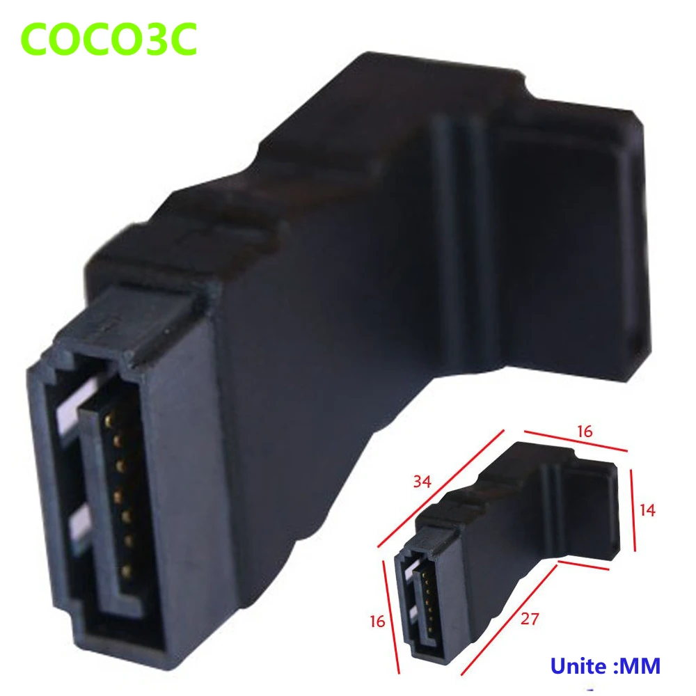 

High quanlity 7PIN SATA 3.0 data Male to Female Port adapter 90 degree angle 7P Serial ATA III 6Gbps Connector extension card