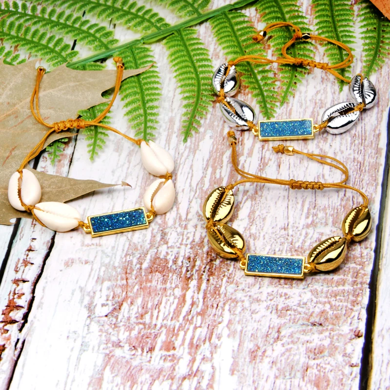 

MOON GIRL Unique Design Natural Shell Charm Bracelet Fashion Trendy Boho Ethnic Friendship Chic Wrap Pulseras Femme Dropshipping