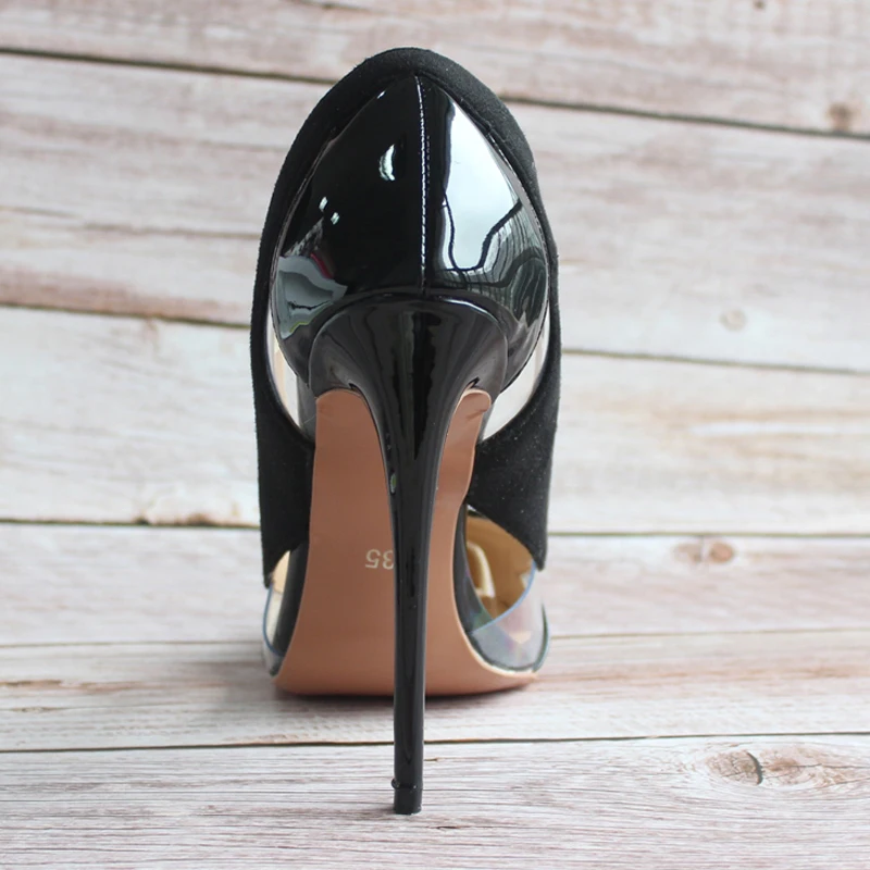 Brand Shoes Mixed Color Pointed Toe High Heels Shoes Spring Wedding Women's Pumps Hollow Stiletto Shoes Big Size 34-46