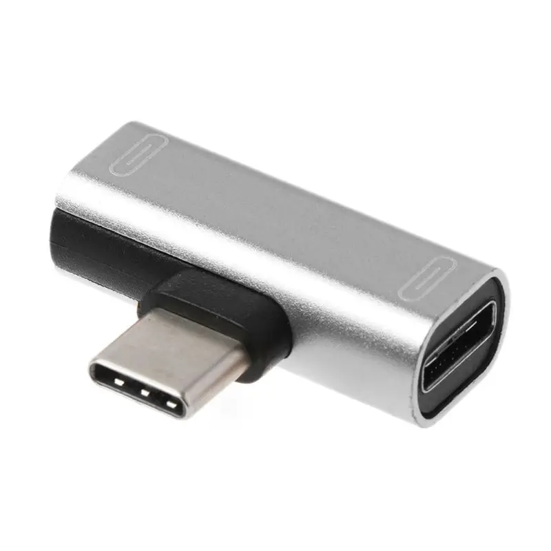 Двойной тип C USB-C наушники аудио зарядка зарядное устройство адаптер сплиттер конвертер для Xiaomi 6X8 Note3 Mix 2 huawei mate - Цвет: Серебристый