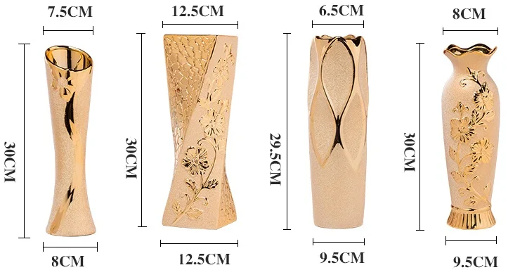 Cena Luksusowa europa pozłacany wazon ceramiczny Home Decor kreatywny Design porcelanowy dekoracyjny kwiat wazon do dekoracji ślubnych