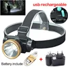 high powerful LED Headlamp Headlight frontal Head Torch Light Flashlight lampe frontale USB Rechargeable for Fishing Camping ► Photo 1/6