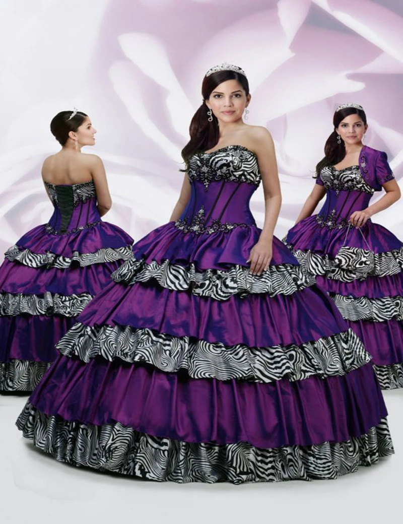 zebra quinceanera dresses